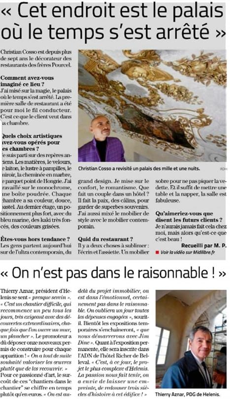 HELENIS_Concept's tweet photo. Philippe Prost, l'Atelier de Ricou, Christian Collot et les équipes de l'Hôtel Richer de Belleval à l'honneur dans l'édition du @MLMontpellier de ce jour ! Un grand merci aux journalistes pour ce dossier complet ! #hotelricherdebelleval #hrdb #montpellier #helenis #revuedepresse https://t.co/FerLgsnMsS