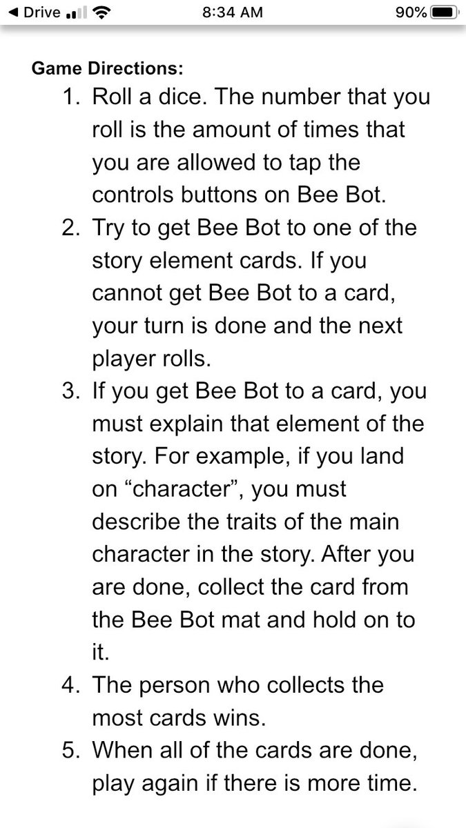 Combining coding and literature in the Miller-Driscoll LLC. Students engage in a game where they code Bee Bot to land on story retelling cards for our most recent chapter book read aloud- The Notebook of Doom. #WiltonWayCt