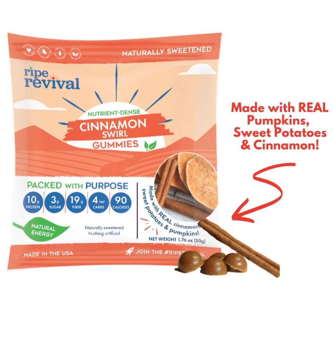 💡 Our Cinnamon Swirl #gummy is kinda the sneaky good of the bunch!
•
With real cinnamon, sweet potatoes and pumpkins 🍠 🎃, it has a “cinnamon roll, sweet potato pie, dessert-ish” twist!
•
SO, who out there has had this flavor? Tell us with the emoji that describes it best! 👇🏼