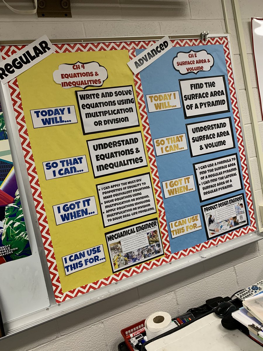 Hansen617's tweet image. Shout out to @joseph_sweeneyC for the awesome idea that made my objective board even better!  #makemathmatter
