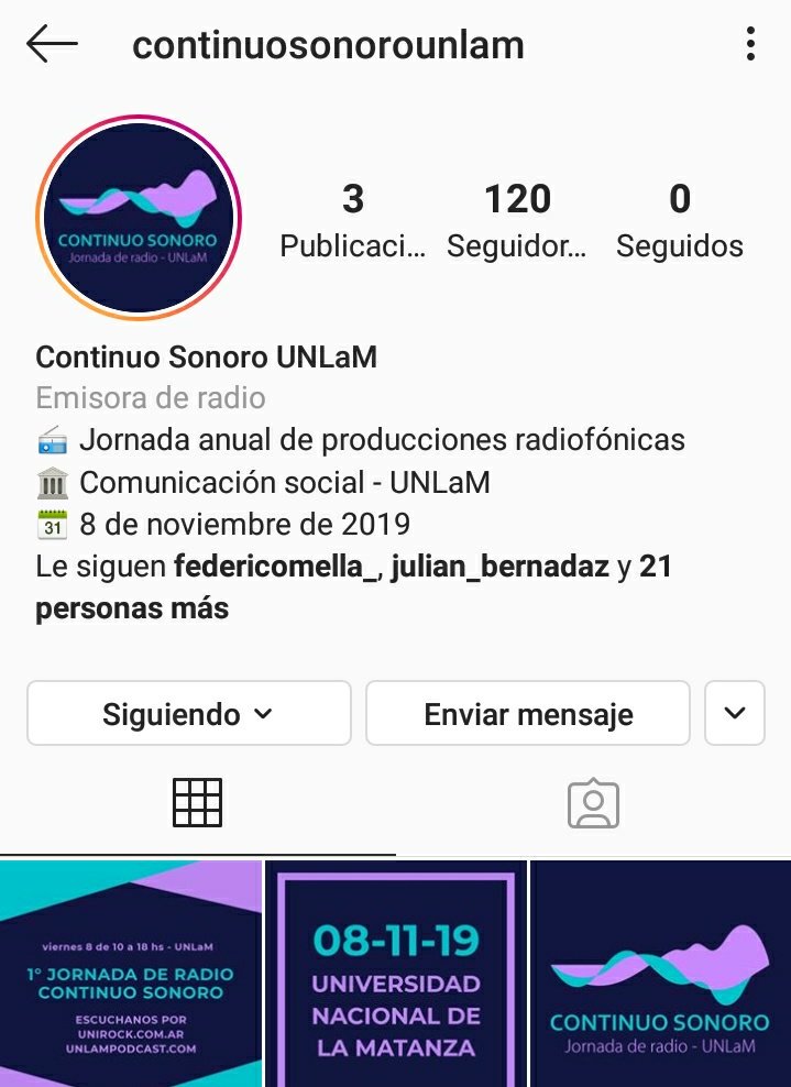 SonoroUnlam's tweet photo. ¡Buscanos en Instagram para disfrutar de todo nuestro contenido! https://t.co/0ccIZJQeAc