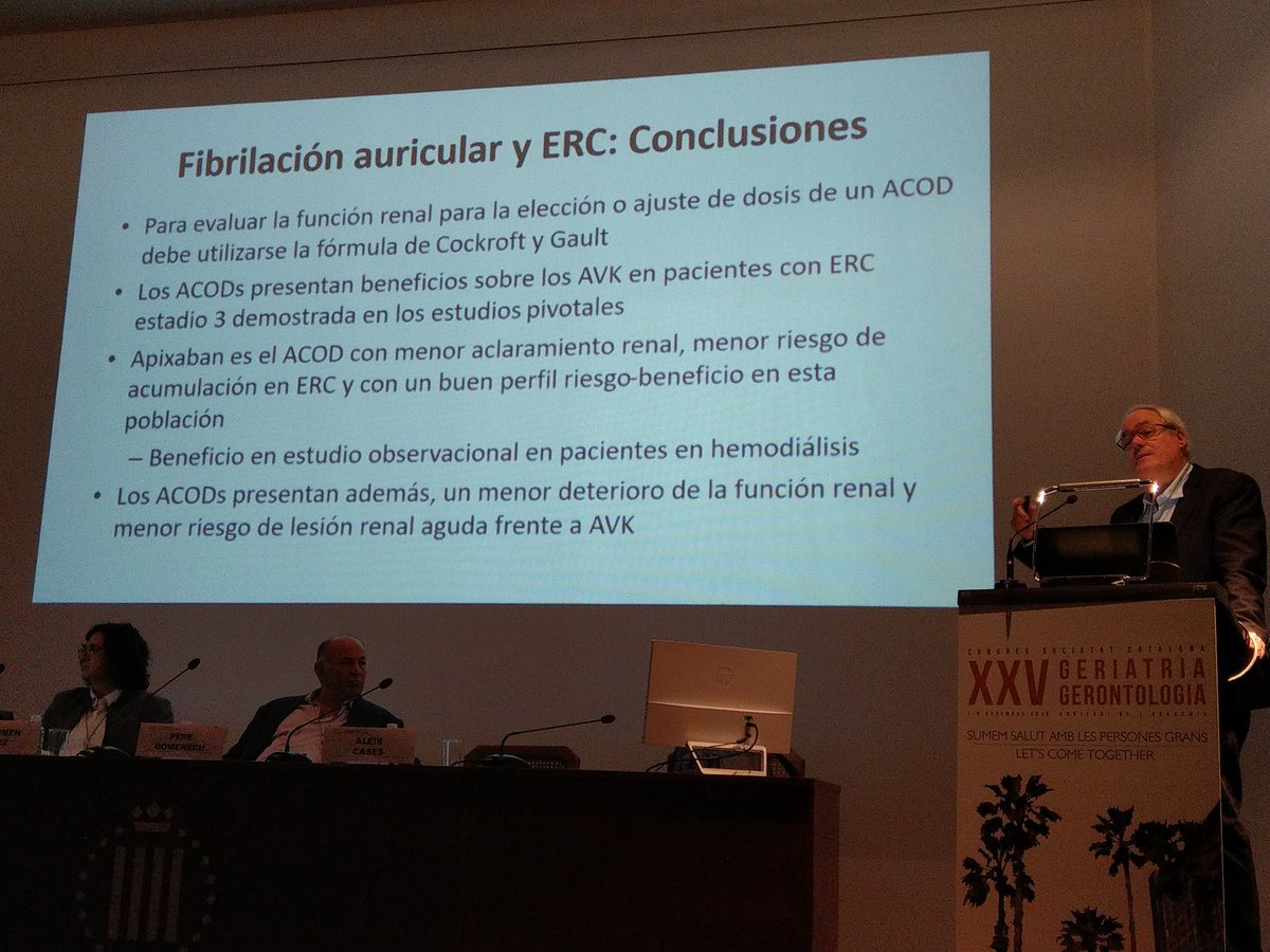 SCGiG's tweet photo. Anticoagulació de pacients amb fibrilacio auricular i insuficiència renal crònica. Algunes conclusions #AleixCases #SCGiG19 https://t.co/z2ztIENb3H