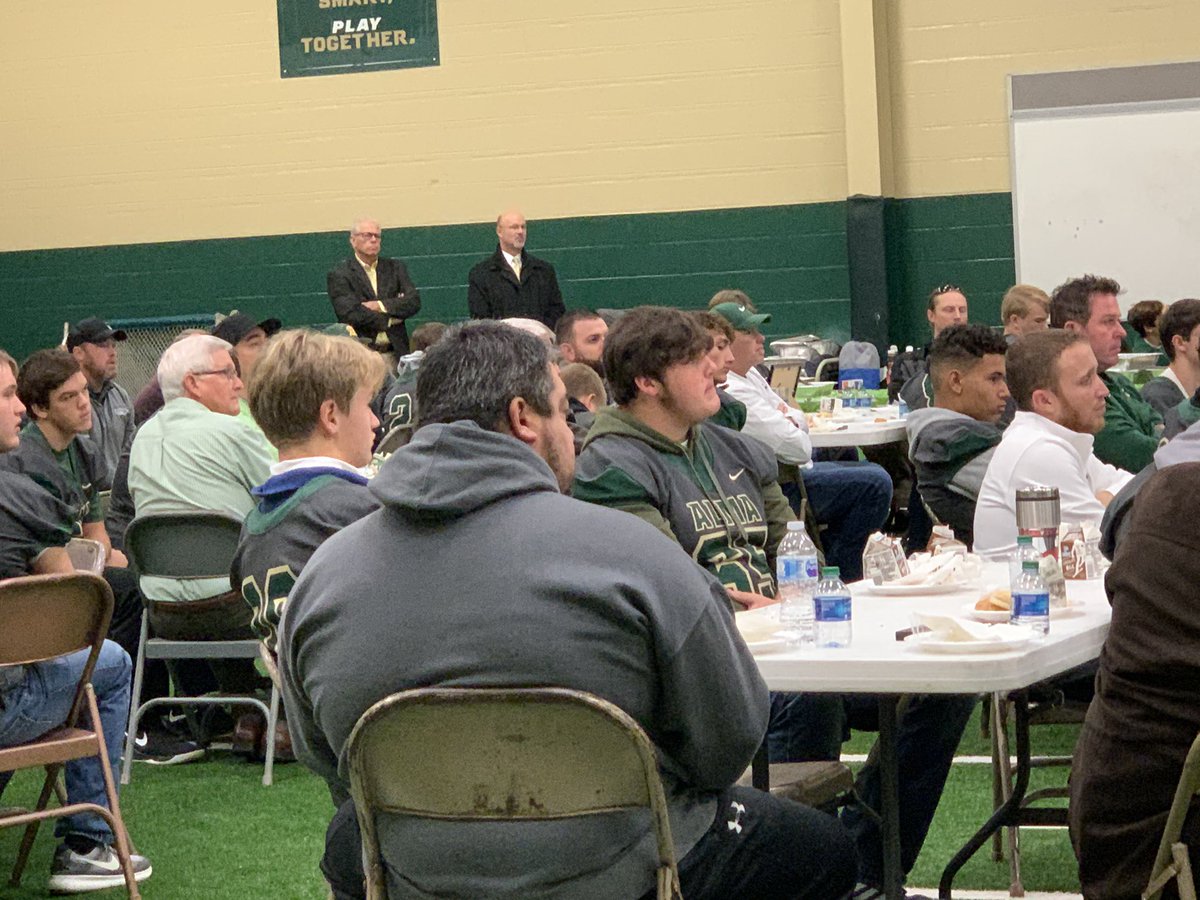 Alma_AthTrainer's tweet photo. Life is right again .. two of the men who I admire and respect the most are at @Alma_fball Breakfast Of Champions @FBCPastorBob @McSpaddenMike https://t.co/9W4UOQpvy4