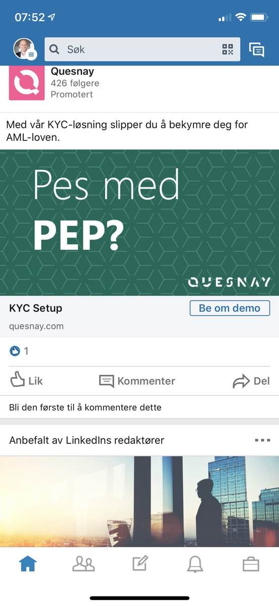 Så denne på LinkedIn i dag, de skulle bare visst hvor mye pes det er å forholde seg til Pep 😩