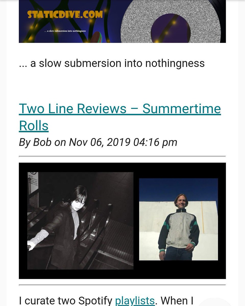 rock_urikominin's tweet photo. 【Static Dive】
New York’s Static Dive email newsletter has arrived.
Ayane Yamazaki is also posted on the top page.
I am very happy.
#ayaneyamazaki
#staticdive
#AWAL
#kobaltmusic
#spotify
#spotifyplaylist
#山﨑彩音
#山崎彩音
#dreampop
#roughtraderecordstore
#roughtradenyc https://t.co/JKMCvNnNZz