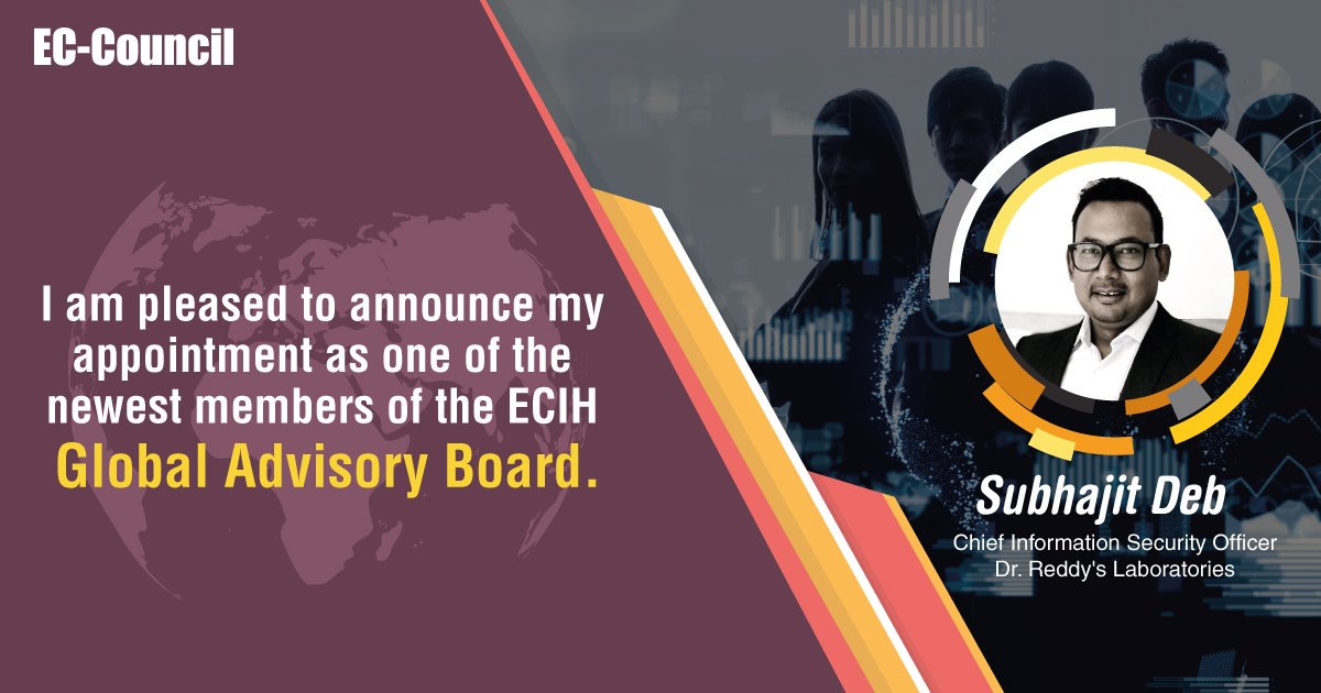 Deeply humbled and privileged with this opportunity!! 

In cyber security, growth is synonymous to continuous education and I look forward to collaborate and contribute to the security community and the eco-system. Gratitude! 

#eccouncil  #cybersecurity #educationfirst
