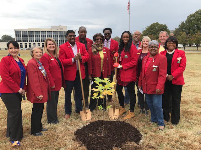 cityofpinebluff's tweet photo. At a recent Arbor Day Celebration Mayor Washington flexed her muscles πͺπ½. The group planted a tree π³ near City Hall.
#onepinebluff #arborday #keeppinebluffgreen https://t.co/LyNbWgNyUm
