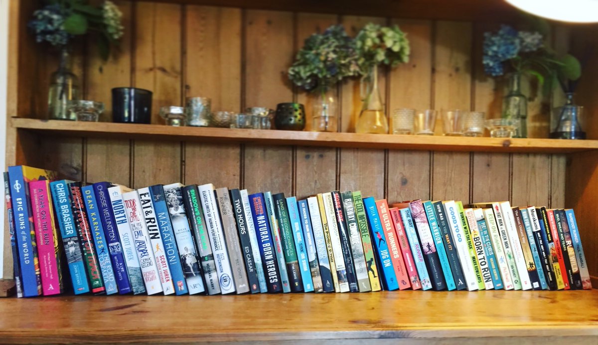 Running book collection set up ready for my running & writing retreat this weekend with @richardaskwith. What books am I missing? #thewayoftherunner #writingretreat #runningretreat #runningandwriting