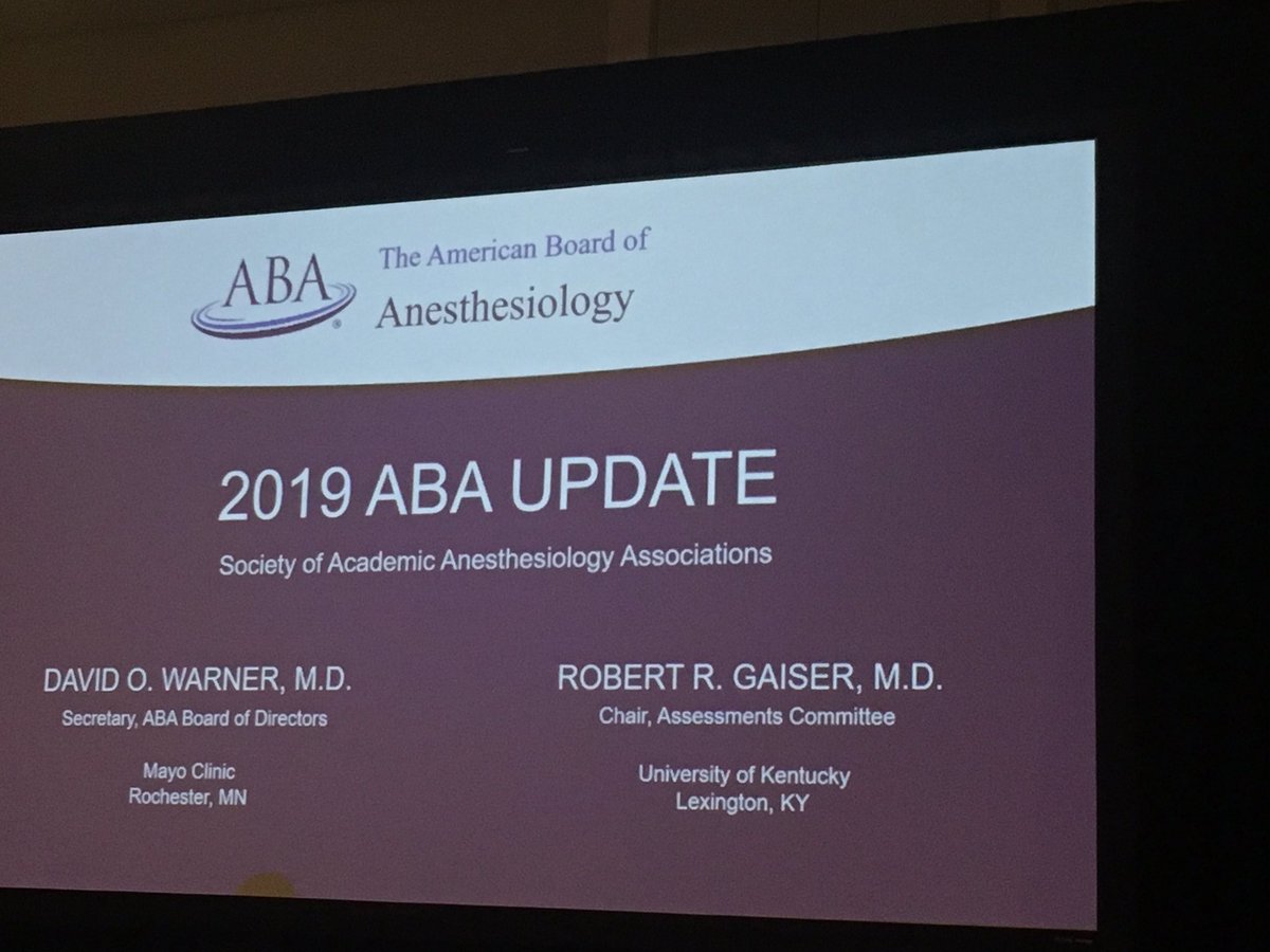 Listening to the updates regarding ABA policy. Board certification, absence from training, and much more. #SAAAPM19 #ABA #educationinanesthesia