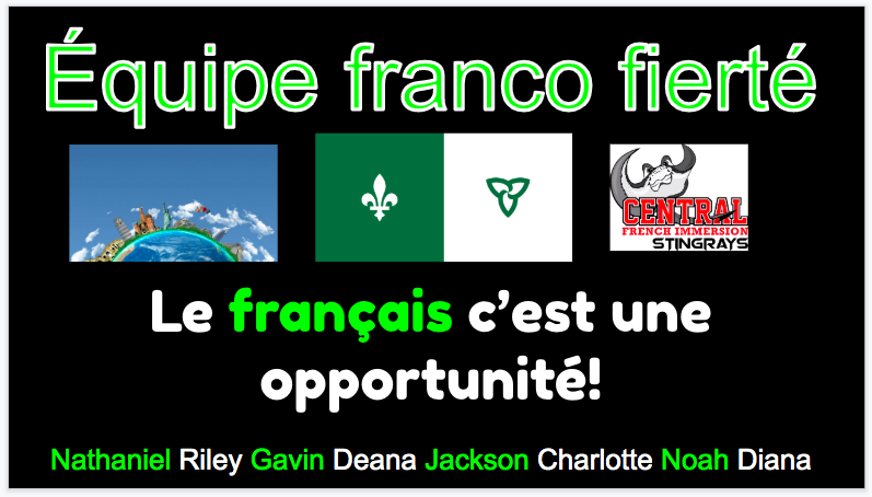 FIecoleCentral's tweet photo. We are really excited about our #FrancoFierté Team this year! Today we created our banners in our classes and our #FFteam is sporting their brand new t-shirts! A big thanks to this awesome group for all their hard work already this year! 🤩 https://t.co/Oi6b74SoGw