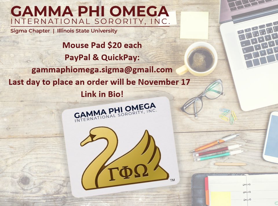 isu_gphio's tweet photo. 🚨Swan Alert 🚨 There are only a few more days to get your Swan Mousepad! Each mousepad is $20, this includes shipping to your home. November 17th is the last day to place an order!! Don’t miss out! We appreciate your support! The link to place an order is in our Instagram bio https://t.co/eHHkx0VzzG