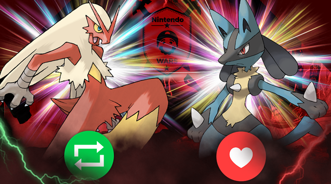 Nintenderos's tweet photo. Nintendo Wars@Twitter: Pokémon de tipo Lucha: Ronda Final: Asalto 1:

➡️ RT = Voto para Blaziken
➡️ MG = Voto para Lucario

¡Que comience la batalla! - https://t.co/Z71eWJfoOx https://t.co/c1d0voLh0E