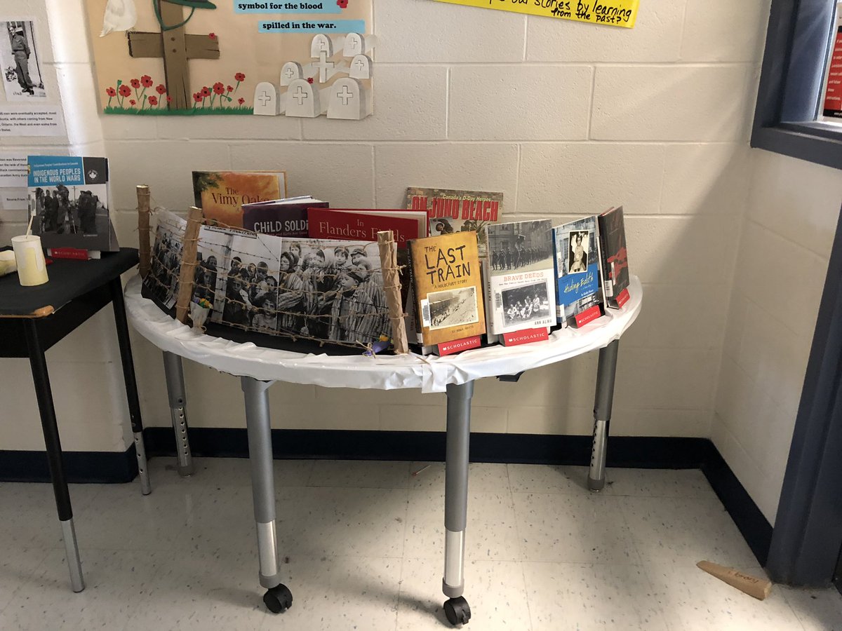StonebridgePS's tweet photo. As a school we honoured #NationalAboriginalVeteransDay today. Students and staff were also busy setting up for our Nov. 11 #RemembranceDay2019 assembly #inclusivedesignED https://t.co/439iWVWaas