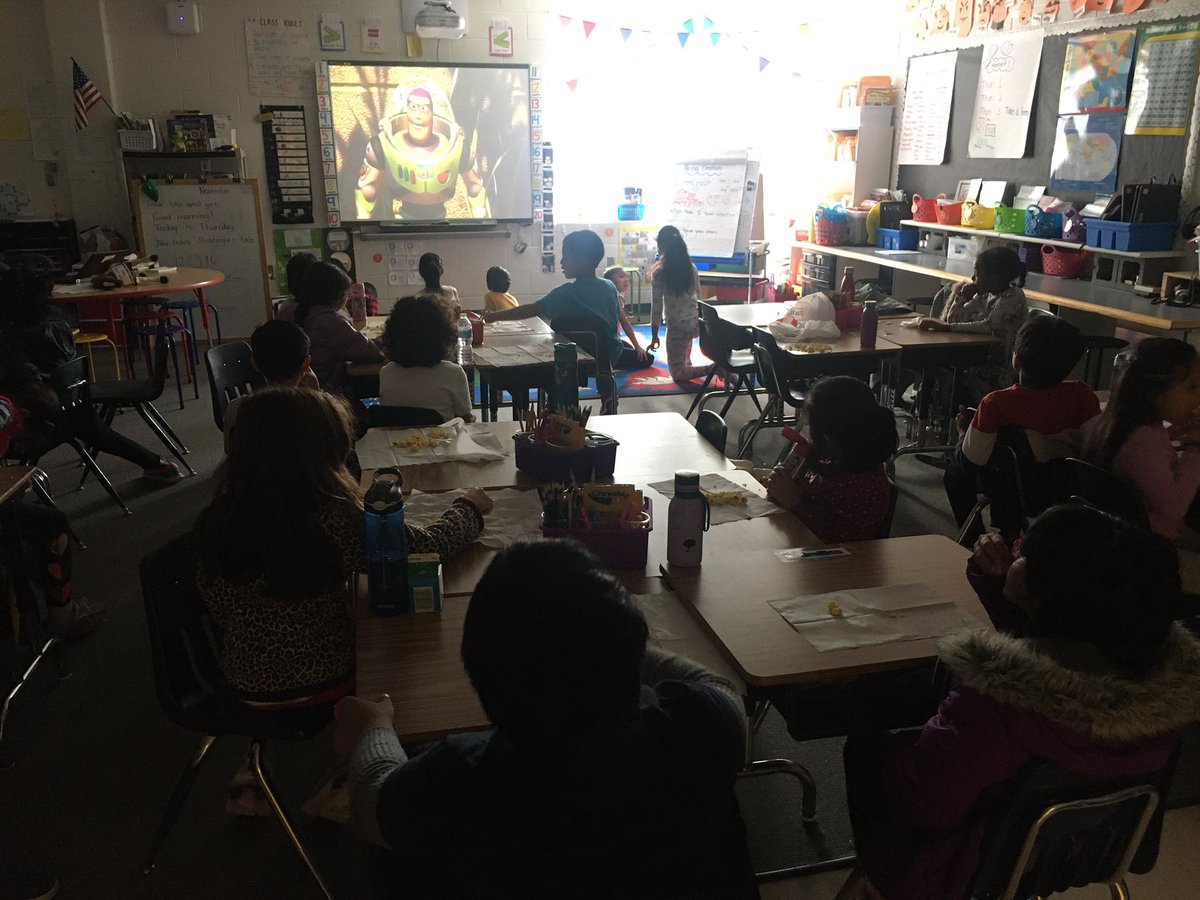kdpaxson's tweet photo. Celebrating our class success @FCPSMcNairES with a movie and popcorn. #teamwork https://t.co/0HhfcCsoGe