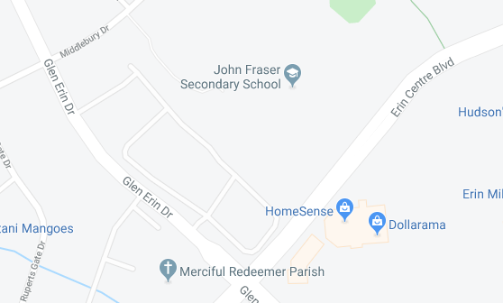 PeelPolice's tweet photo. GAS LEAK 
-Call in at 1:54
-John Fraser Secondary, Erin Centre and Glen Erin #Mississauga 
-School evacuated
-Will advise of any further information 
-PR19-0409425 https://t.co/rQCKJguGun