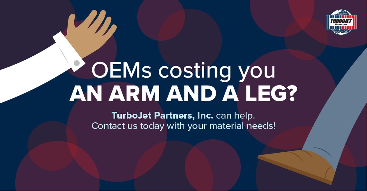 TurboJetInc's tweet photo. Don’t break the bank on LLPs! We can help save you money. Call TurboJet Partners Inc. today at 630-762-3761. #turbojet #lifelimitedparts #aftermarketmaterial https://t.co/QawDlc3bxq