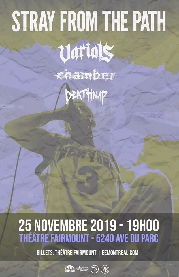 MONTRÉAL
Don't miss <a href="/strayfromdapath/">Stray From The Path</a> at <a href="/lefairmount/">Théâtre Fairmount</a> on November 25th with <a href="/VarialsPA/">VARIALS</a> and <a href="/chamber615/">Chamber</a>!
Get your tickets now at eemontreal.com