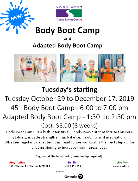 Body Boot Camp on Tuesdays at YWALC #StayActive #BeFit #LiveWell