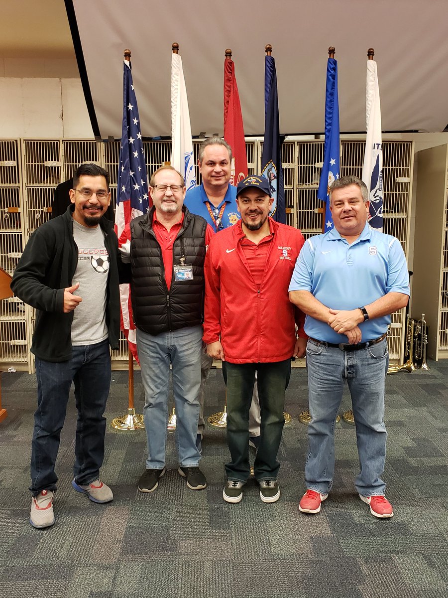 Our Flagship's Veterans Javier Esparza, Don Harville, Frank Ortez, Randolph Tabbutt, &amp; Mark Ortega <a href="/TASSP1/">TASSP</a> <a href="/SocorroISD/">Socorro ISD</a> <a href="/City_of_Socorro/">City of Socorro, Texas</a> #TeamSISD #SHSFLAGSHIP #Bulldogstrong #Ganas #THESOCORROWAY