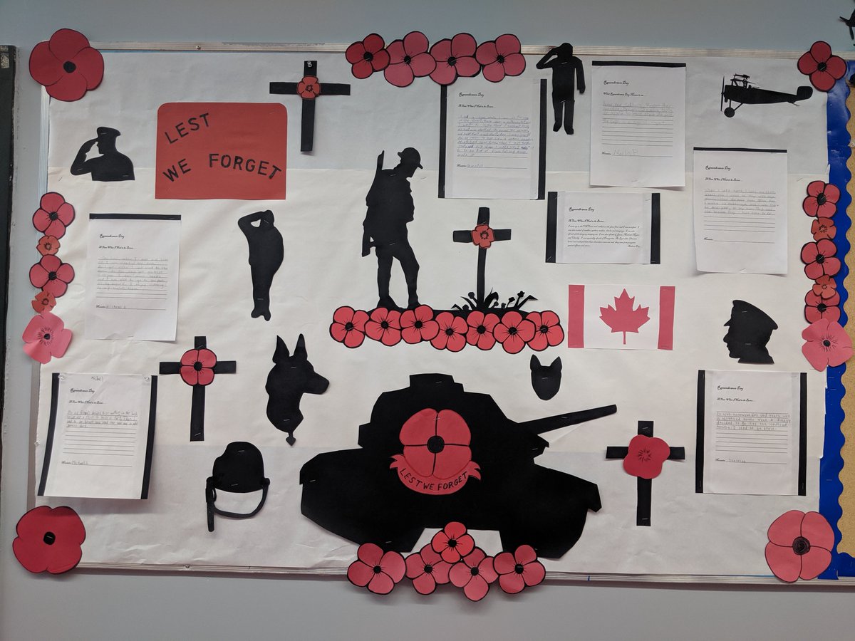 They shall grow not old, as we that are left grow old: 
Age shall not weary them, nor the years condemn. 
At the going down of the sun and in the morning 
We will remember them. 🇨🇦