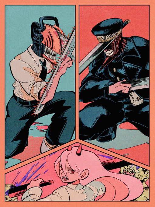 「denji (chainsaw man) red horns」Fan Art(Oldest)