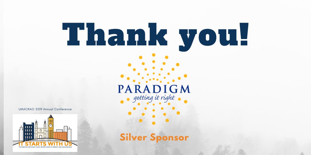 Thank you <a href="/CourseLeaf/">CourseLeaf</a> <a href="/Jostens/">Jostens</a> #ParadigmInc  for your generosity. #umacrao19 would not have been successful without you. 

#sponsorship #highered #edtech