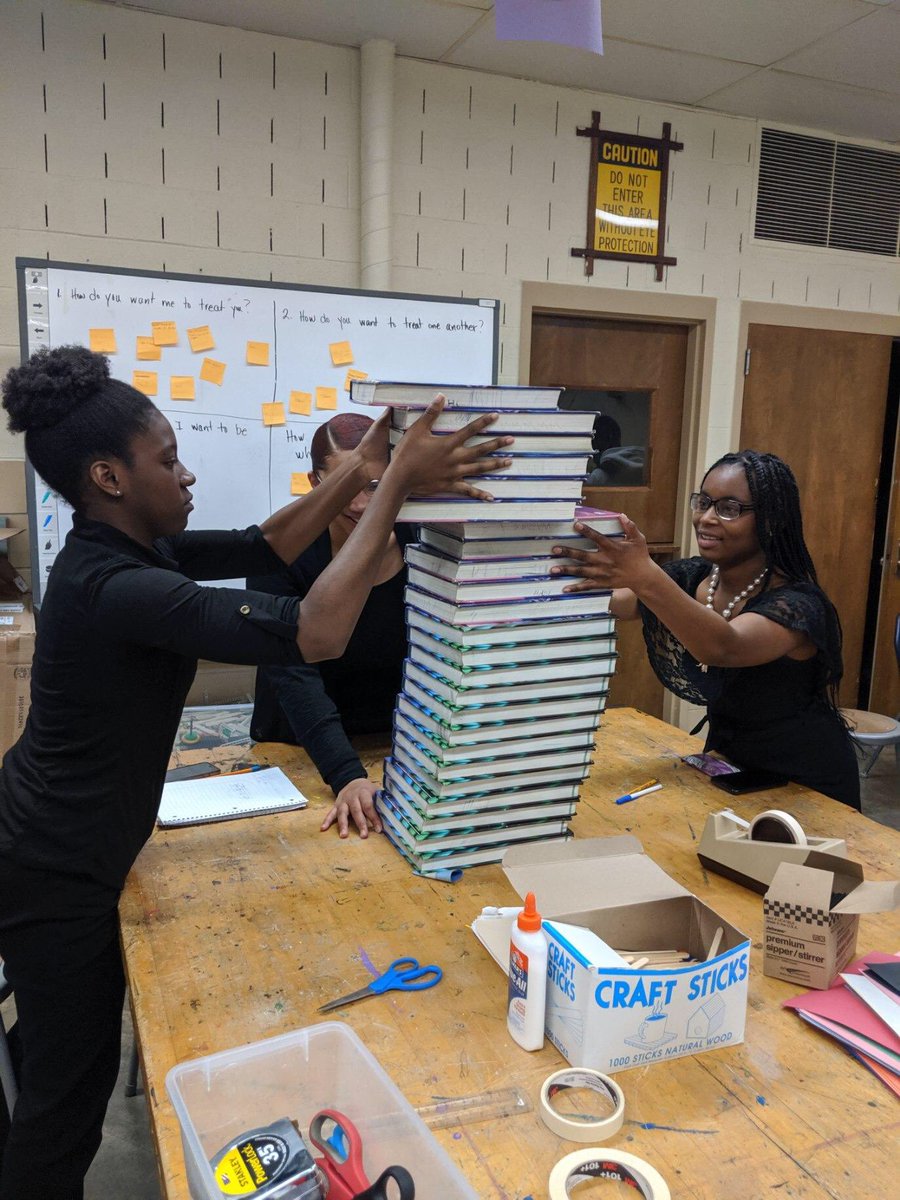 mdoty_doty's tweet photo. @AndreaGeiman @ChesapeakeHS #preengineering ss use the #engineeringanddesignprocess to design paper columns to hold as many textbooks as possible @CTE_BaltCoPS https://t.co/GdT0gOmDpZ