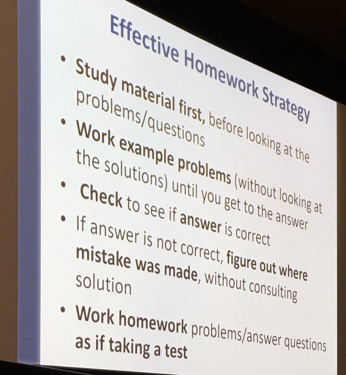 aacu's tweet image. Saundra Y. McGuire (@Metacog1) gives the audience at the #AACUSTEM conference reading and homework strategies to help students develop metacognitive habits of mind.