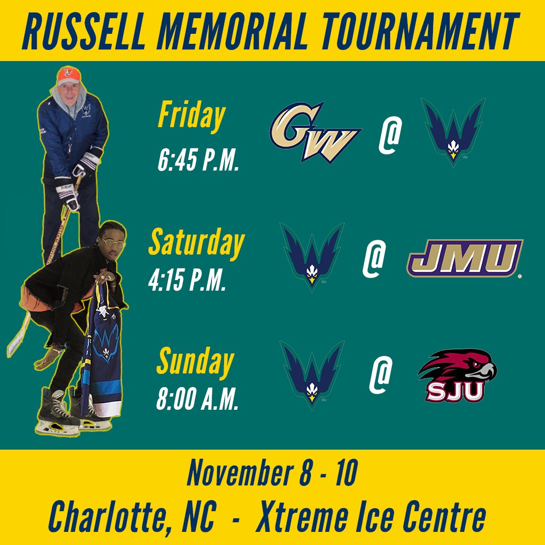 Your favorite squad of bachelors are currently heading west-ish to Charlotte for the Russell Memorial Tournament hosted by <a href="/UNCCHockeyClub/">Charlotte Hockey Club</a>.
3️⃣ Days
3️⃣ Games
1️⃣ Skills Competition
This just in, Dubhockey is officially in #TOURNAMENTMODE