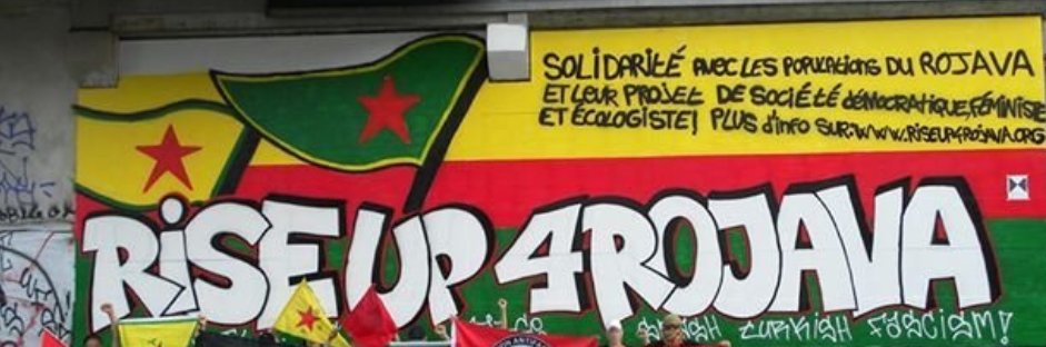RISEUP4R0JAVA's tweet image. Another chapter of the chronicle &quot;Revolutionary Art against War and Fascism&quot;.

Picture in Rennes, France in solidarity with Rojava.

#riseup4rojava 
#WomenDefendRojava 
#graffiti4rojava