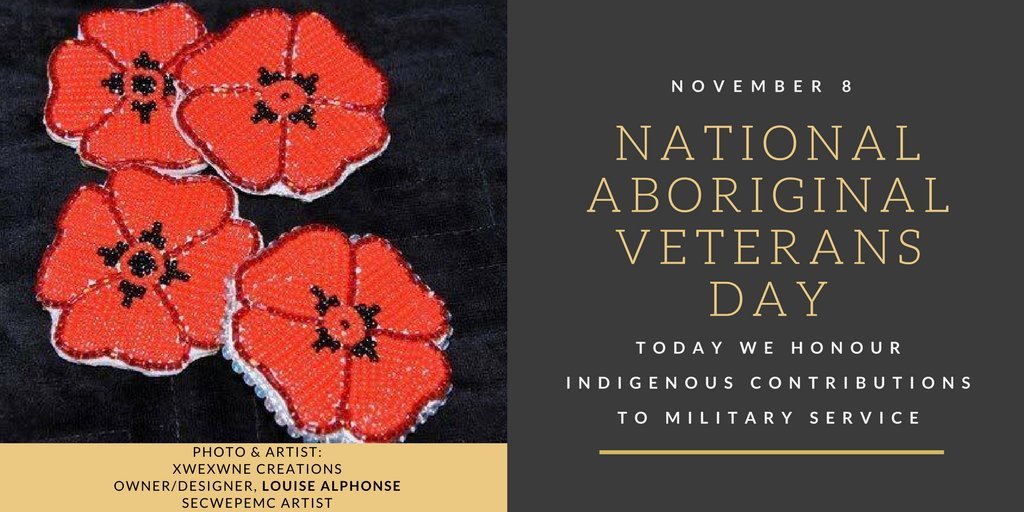 drMLee's tweet photo. Today is #IndigenousVeteransDay let's commemorate the more than 7,000 #FirstNations soldiers who served in WWI and II and Korean War. Nearly 12,000 #Idigenous men and women served in the three wars. #CanadaRemembers https://t.co/91Iq6Zol3a