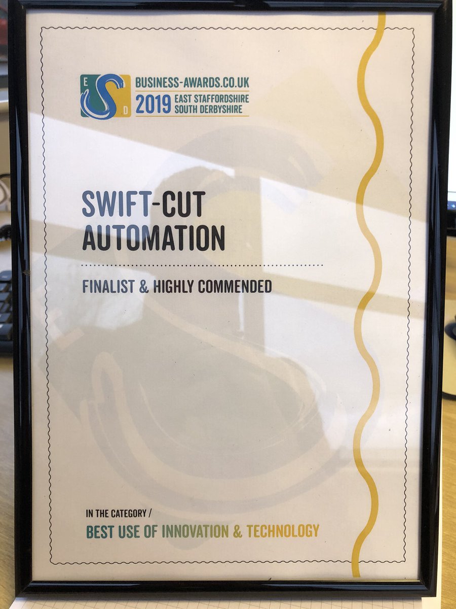 cut_swift's tweet image. Swift-Cut - Finalist &amp;amp; Highly Commended in the category Best Use of Innovation &amp;amp; Technology at @Awards_ES_SD                                 Great night!                       #businessawards #pirellistadium #swiftcut #welldoneteam