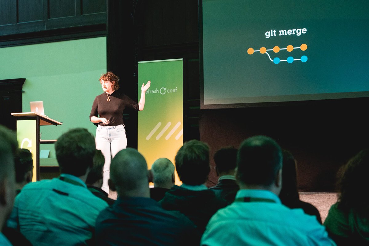 Get ready to commit to GIT legit with <a href="/vanamerongen/">Pauline Vos 🍉</a>! 🤘🏻#refreshcon

git commit -am “tweet”
git commit -am “tweeting the tweets”
git commit -am “aaaand another tweet”
