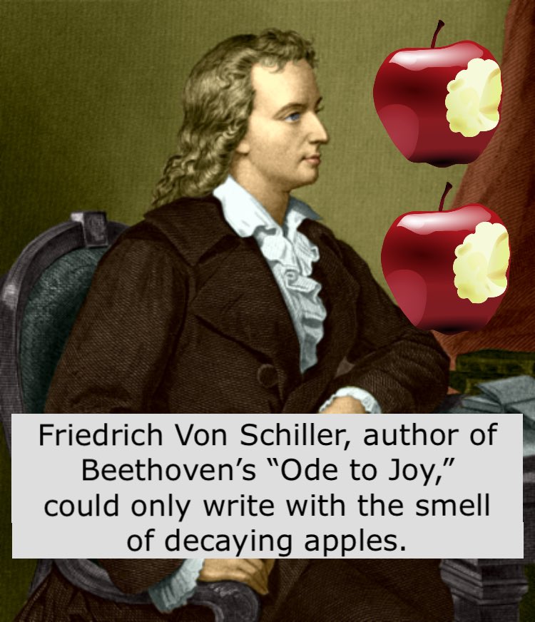 How you like dem apples? In Von Schiller’s case, the answer was “rotten.” So weird.⁣
⁣
Do you have any weird writing habits?⁣
⁣
#friedrichvonschiller #apples #howyoulikedemapples #weird #famousauthors #customerservice #client #beethoven #famouswriters #write #writing