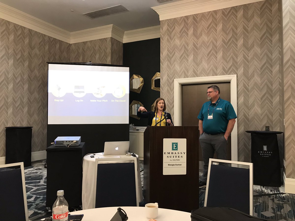Our very own Melissa Robinette and Joe Burke giving us tech tips and hacks to save our PR life! #NCSPRA2019