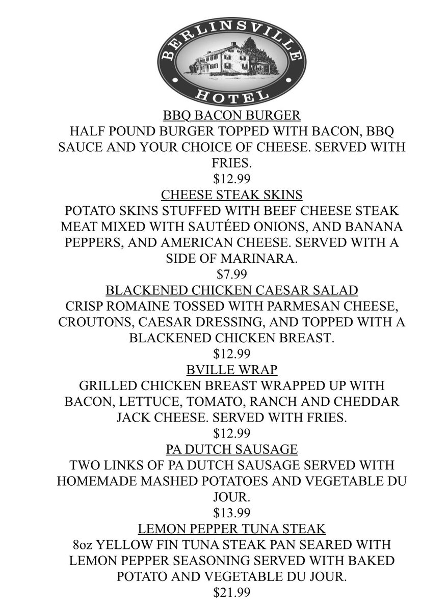 berlinsville's tweet image. Friday Specials