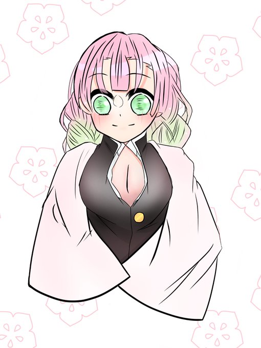 雪城*さんがTwitterに投稿した甘露寺蜜璃(鬼滅の刃)のイラスト。