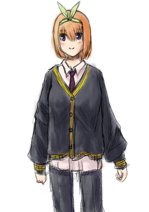 時々_Alias🍀fenrirさんがTwitterに投稿した中野四葉(五等分の花嫁)のイラスト。