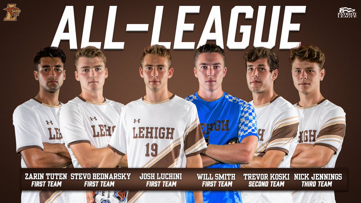 And finally, 6️⃣ players earned All-Patriot League selections throughout all three teams, with a program record four named to the First Team.

Luchini, Bednarsky, Tuten and Smith are all previous All-League selections while Koski and Jennings are first time honorees. #GoLehigh