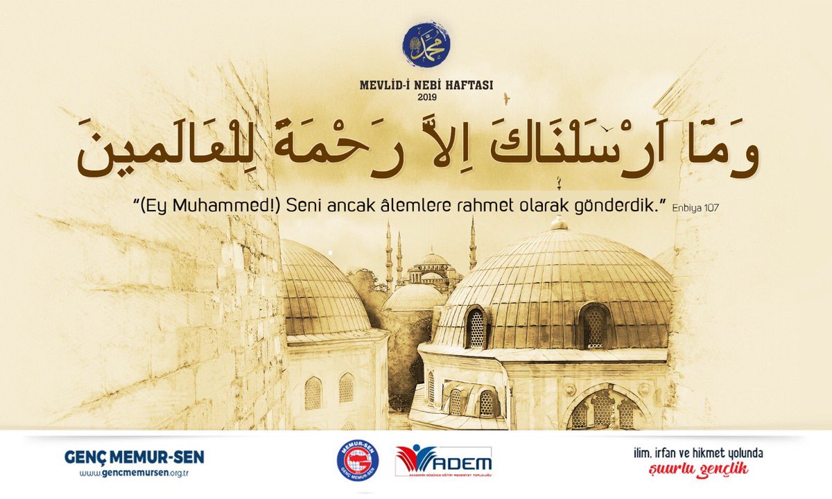 “Muhabbetten Muhammed oldu hâsıl,
Muhammed’siz muhabbetten ne hâsıl?"
#MevlidiNebi #MevlidKandili