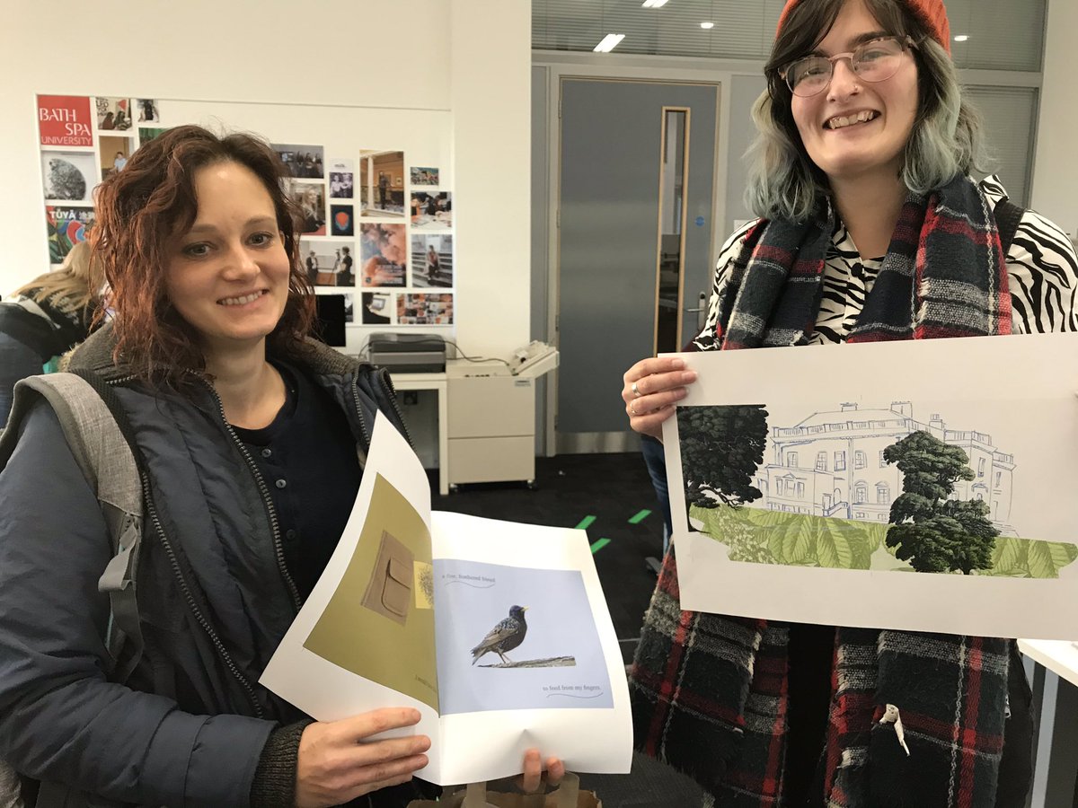 kreeve's tweet image. Amazing afternoon with MA fine art, publishing, education and writing students making sampler nature books for children @BathSpaUni #SpaWeek