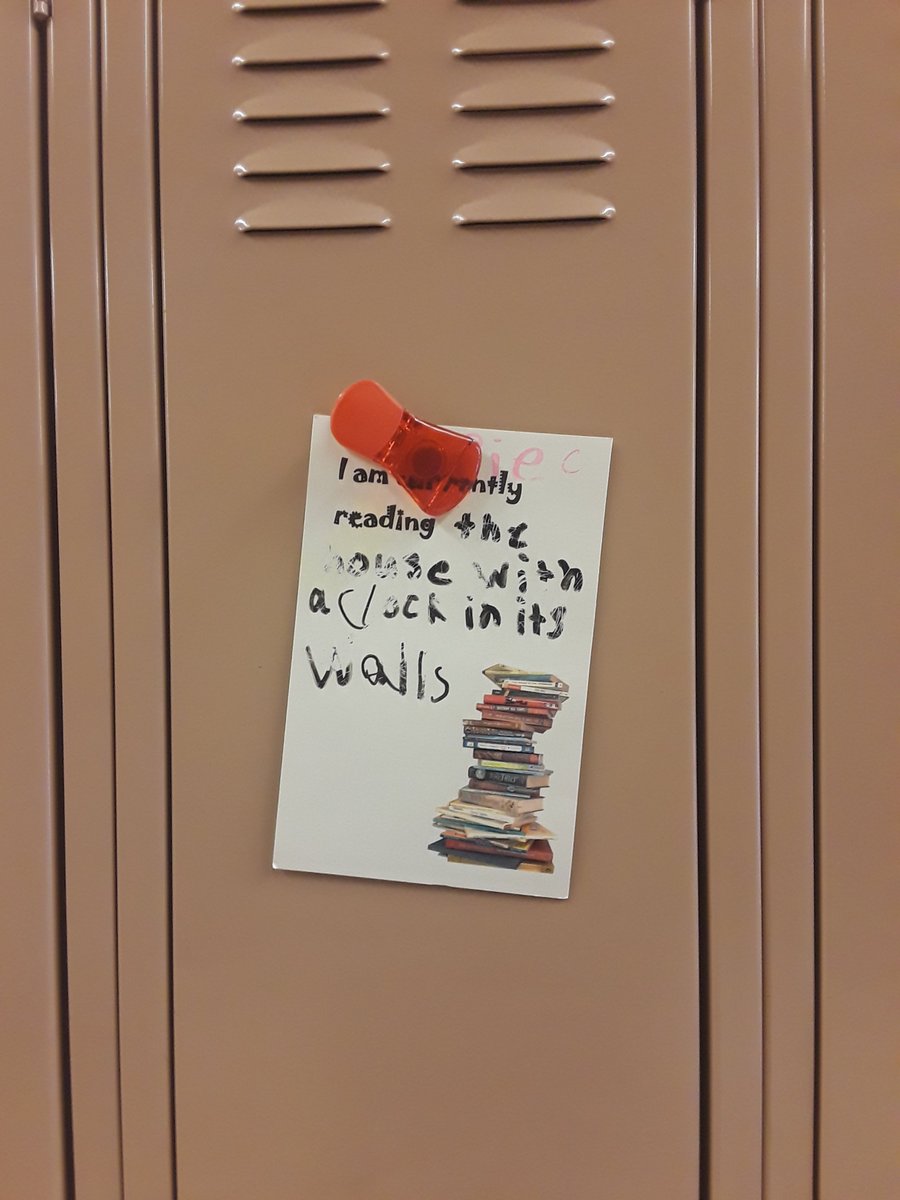 LibraryShms's tweet photo. A new batch of bookmarks revealed! And locker signs for Ss to advertise their reading have been snatched off the library counter this week. #SHMSMavsRead #ReadingIsElemental https://t.co/reneVNzYaB