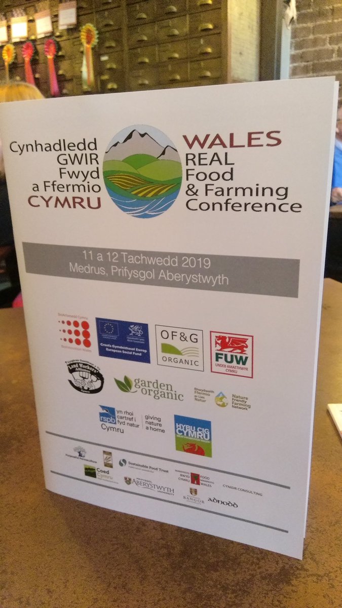 Just seen the programme for @wrffc19 next week. Thank you to all our sponsors <a href="/BioInnoWales/">BioInnovation Wales</a> <a href="/ofgorganic/">OF&G</a> <a href="/HybuCigCymru/">HCC</a> <a href="/FUW_UAC/">FUW - Undeb Amaethwyr Cymru</a> <a href="/NFFNUK/">Nature Friendly Farming Network</a> <a href="/LandworkersC/">Landworkers Alliance Cymru</a> <a href="/gardenorganicuk/">Garden Organic</a>  <a href="/RSPBCymru/">RSPB Cymru</a> for making it possible and looking forward to good discussions <a href="/maniffestobwyd/">Food Manifesto Wales</a>