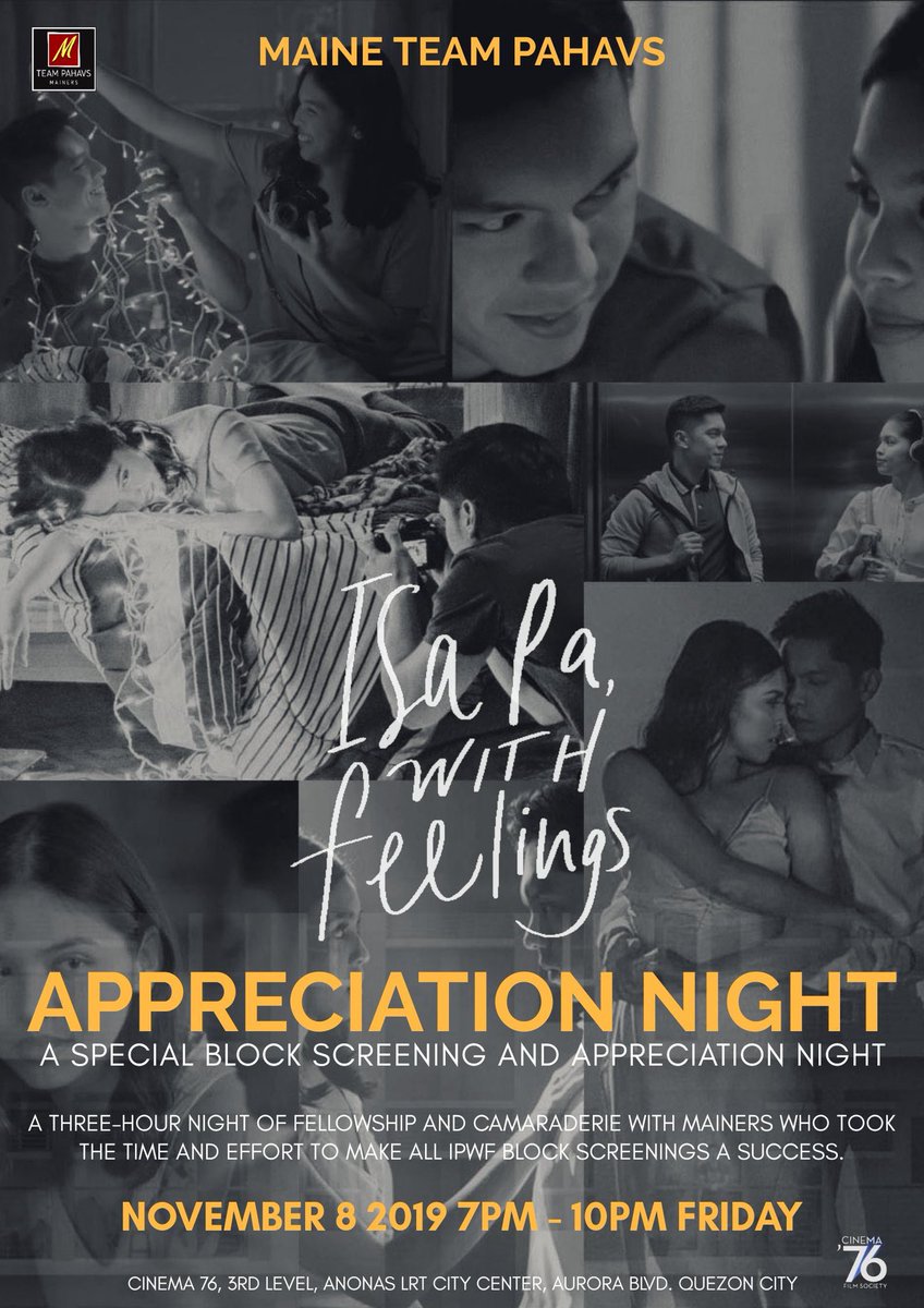 indeed, another success BS with Appreciation Night...thank you Maine and Mainers for the warm welcome and treating us lile a real family... we look forward to another procject with you...God bless us all...
<a href="/mainedcm/">Maine Mendoza</a> 
<a href="/Black_SheepPH/">Black Sheep</a> 
<a href="/ipwffanpage/">Isa Pa With Feelings</a>
#CarloAquino