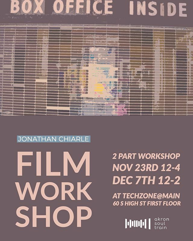 (Please note: date change!) Jonathan Chiarle, Akron Soul Train artist in residence for October, is hosting a two-part workshop about film making! You will watch a few short films, learn how to make a film about the self, even using just your phone, and u… ift.tt/2NuY7ve