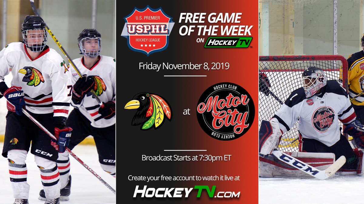 Tonight, watch @MyHockeyTV's FREE broadcast of the #USPHLPremier's @MotorCityHC hosting @BlackbirdHockey. Faceoff is at 7:30 p.m., and is available to watch to anyone with a (free) HockeyTV account at USPHL.HockeyTV.com!