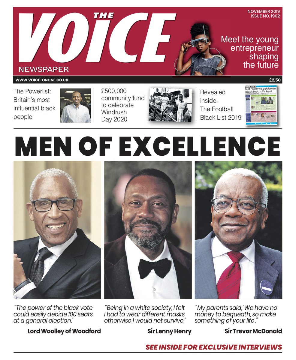 Get your copy of The Voice Newspaper now as we speak to:

- Sir Trevor McDonald
- <a href="/LennyHenry/">Lenny Henry</a>
- <a href="/Shoobsonline/">Shoobs</a> founder <a href="/LouiseBroni/">Louise Broni-Mensah</a>
- <a href="/AshleyWalters82/">Ashley Walters | Asher D</a> 
- <a href="/KreptandKonan/">Krept & Konan</a> + more!

Available to purchase here: voice-online.co.uk/post/publicati…