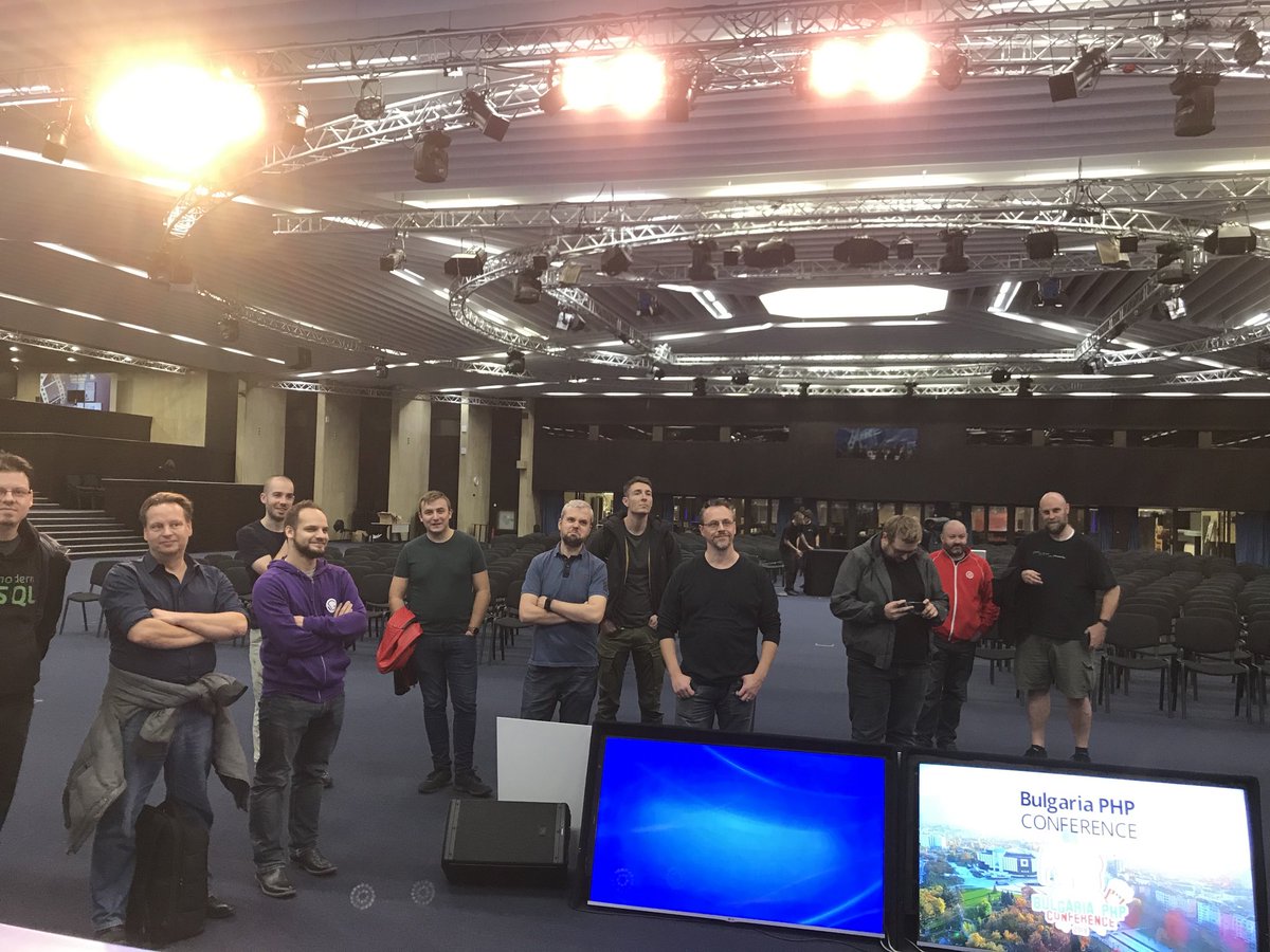 CalEvans's tweet image. View from the stage in ⁦@SiteGround⁩ hall. #bgphp19