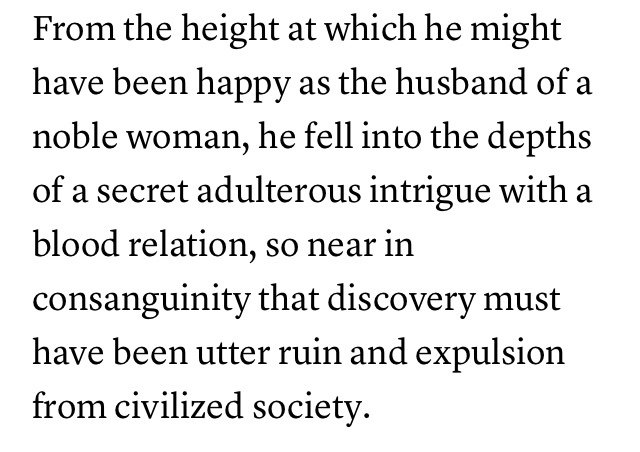 Here is the sentence that canceled Lord Byron, and then got Harriet Beecher Stowe canceled for trying to cancel Byron  https://www.theatlantic.com/magazine/archive/1869/09/the-true-story-of-lady-byrons-life/305445/