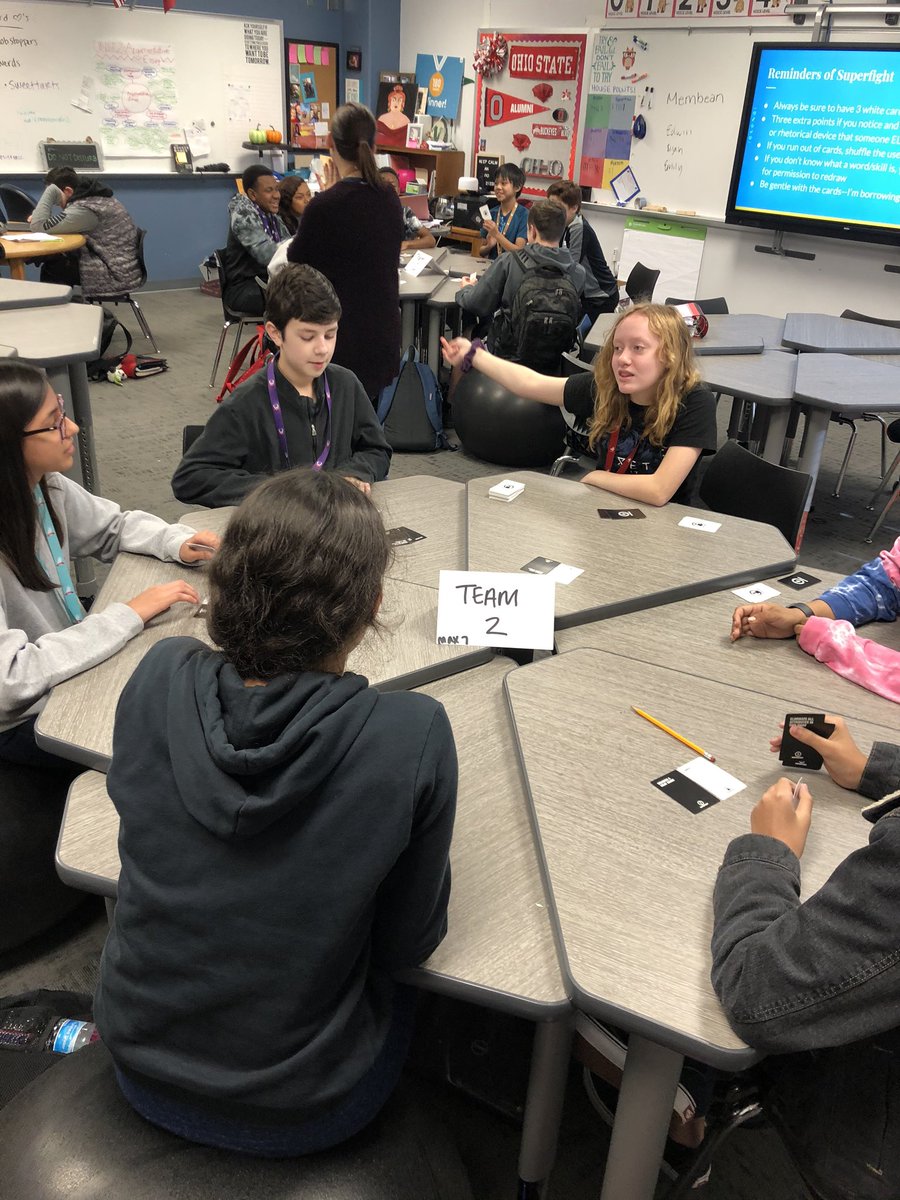 MrsShepSpeaks's tweet image. Having so much fun using @Superfight to practice arguments with rhetoric devices and logical fallacies. These kids are making great cases!! AND bringing in other content! #GravityExplained and 100 @TheRock  #OurHouseGMS @ELAatGMS